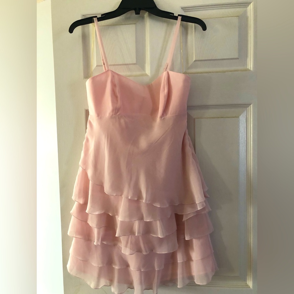 BNWT baby pink chiffon frill mini dress - Size XS/S